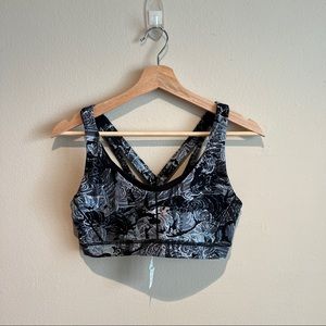 Lululemon Sports Bra in Black and Blue Pattern Size 10